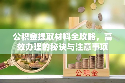 陵水公积金提取材料全攻略，高效办理的秘诀与注意事项