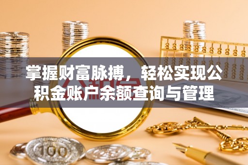 陵水掌握财富脉搏，轻松实现公积金账户余额查询与管理