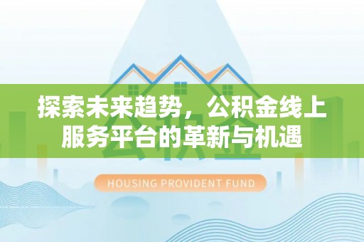 陵水探索未来趋势，公积金线上服务平台的革新与机遇