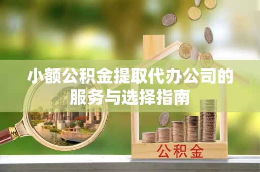 陵水小额公积金提取代办公司的服务与选择指南