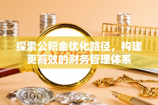 陵水探索公积金优化路径，构建更高效的财务管理体系
